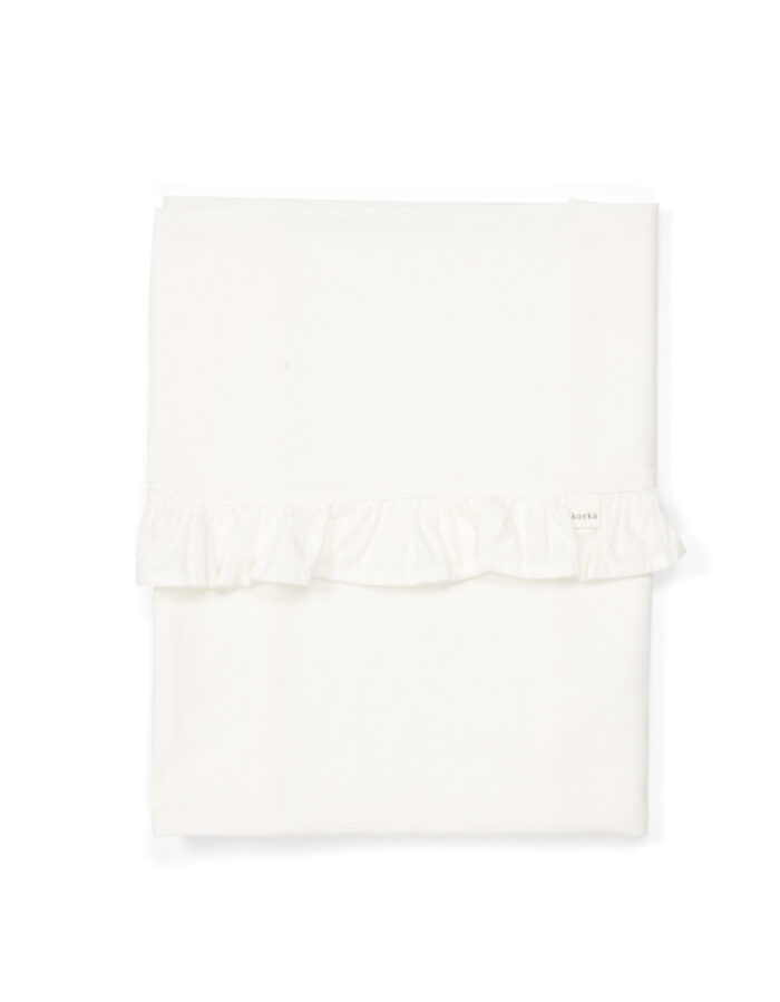 Drap plat lit de bébé Ruffle - blanc (Koeka)