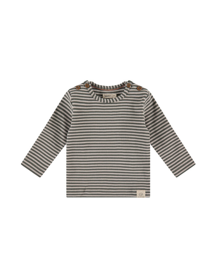 T-shirt longue manche ligné kaki (Babyface)