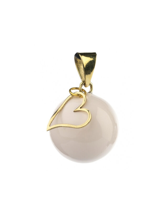 Bola de grossesse Blanc avec grigri coeur doré (Bola)