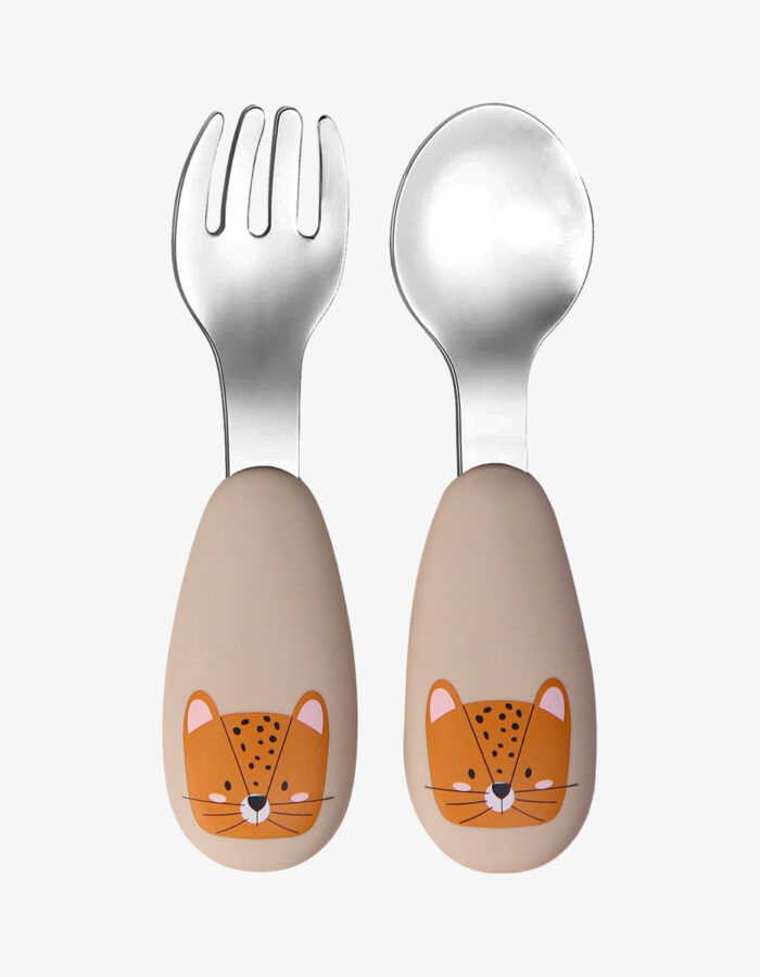 Couverts silicone Leopard sand (Tryco)