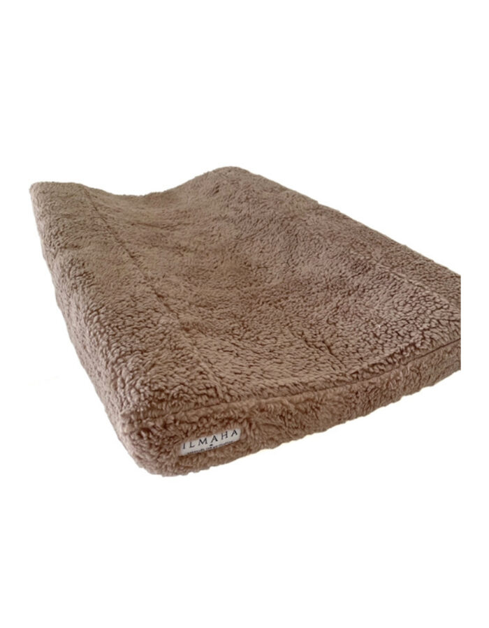 Housse de coussin à langer teddy taupe (Ilmaha)