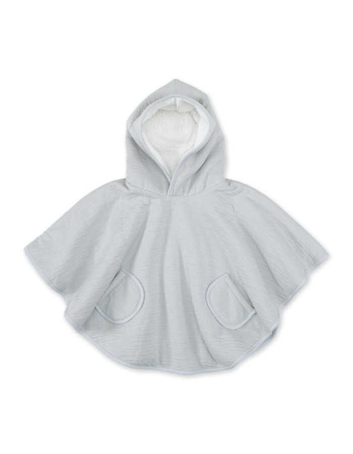 PONCHO DE VOYAGE 9-36m  tetra jersey + teddy gris (Bemini)