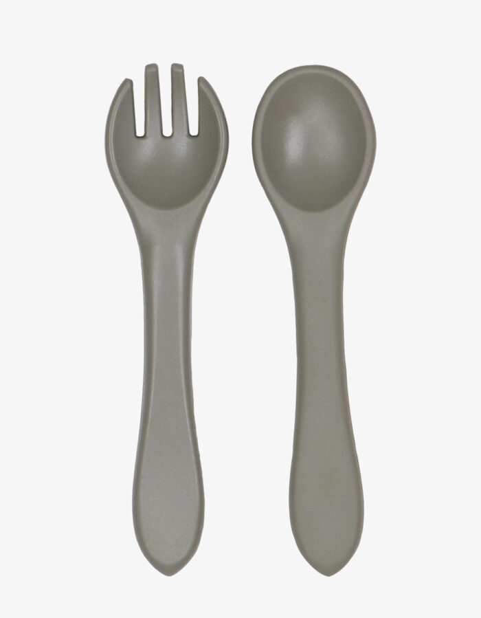 Set couverts silicone Olive Gray (Tryco)