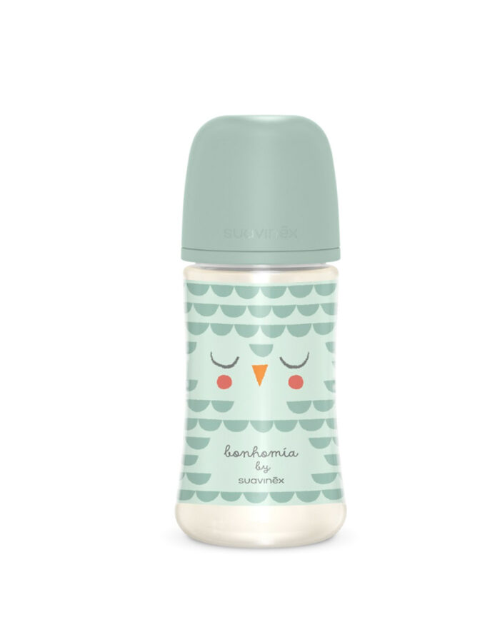 Biberon - BONHOMIA PA sili. L - 360ml Feather Gris (Suavinex) – Image 2