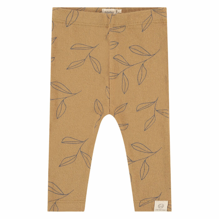 Pantalon bébé S23 curry imprimé feuilles (Babyface)