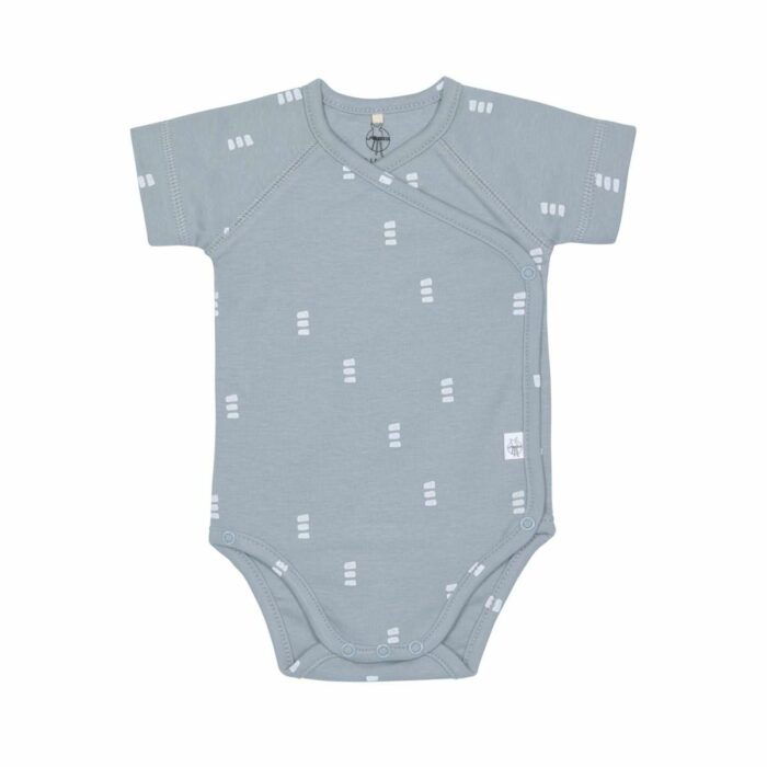 Body Bébé Manches Courtes - GOTS, Blocks bleu clair  (Lassig)