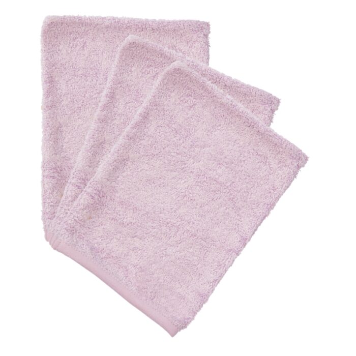 Set de 3 gants de toilette Silky Lilac (Timboo)
