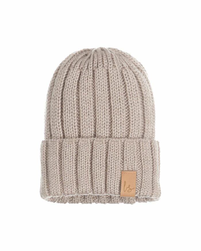 Bonnet bébé maille Light oak (Babystyling)