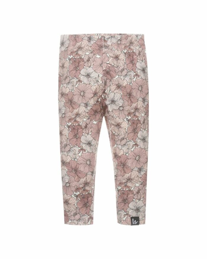 Legging bébé fille fleurs nude/rose (Babystyling)