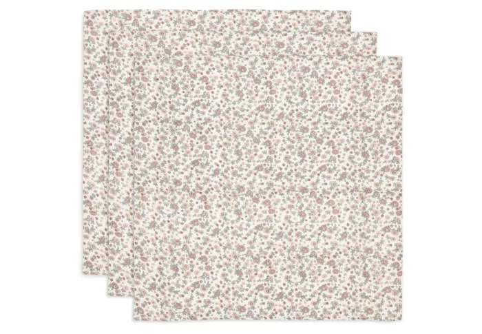 Lange Gaze de Coton Small 70x70cm Retro Flowers - 3 Unités (Jollein)
