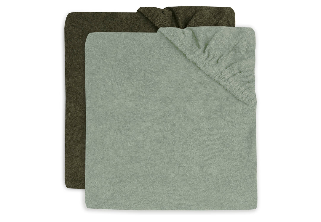 Housse Matelas à Langer Éponge 50x70cm - Ash Green/Leaf Green - 2 pièces (Jollein)
