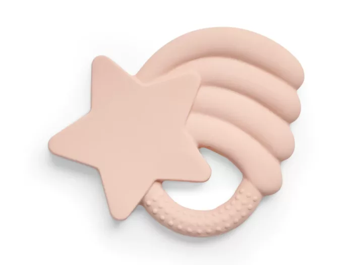 Anneau de dentition en caoutchouc Falling Star - Pale Pink (Jollein)
