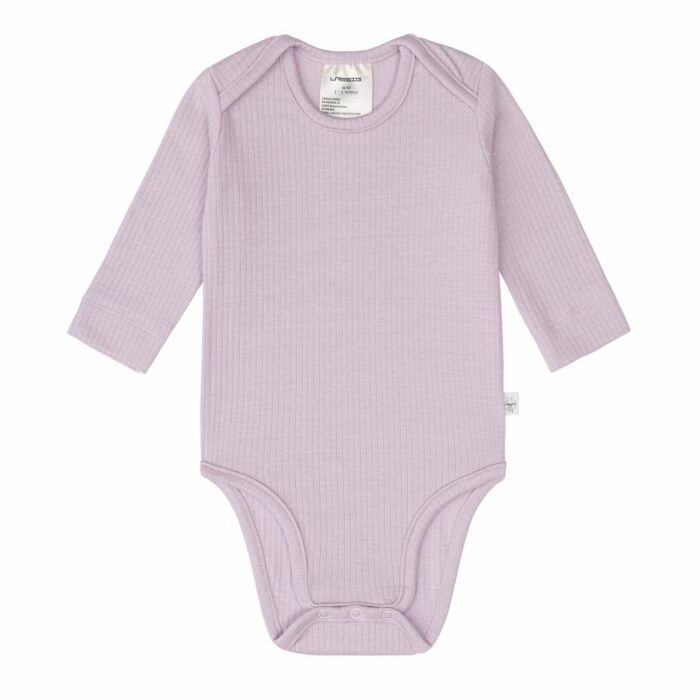 Body bébé manches longues - côtelé, lavande Tencel (Lassig)