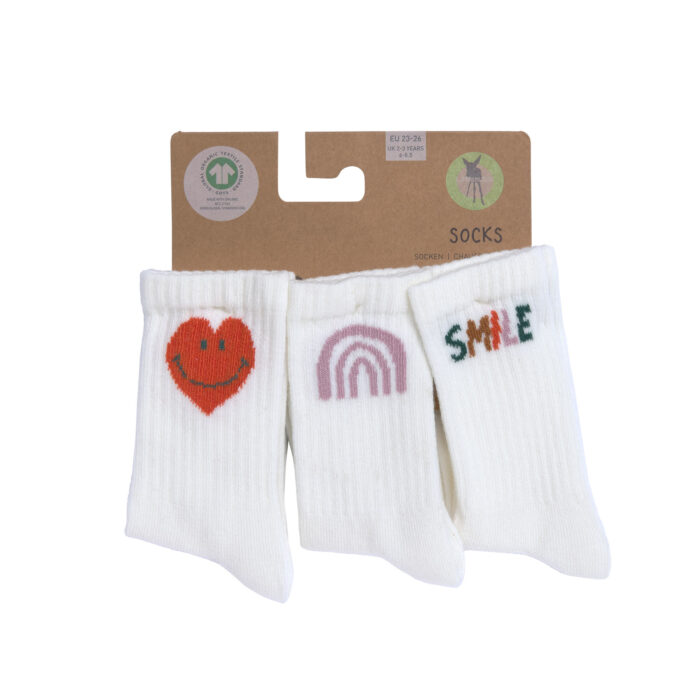 Chaussettes de tennis enfants (3 pcs) - Little Gang, Smile (Lassig)