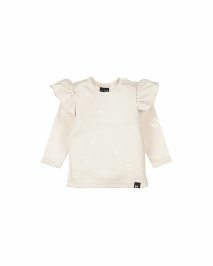 T-Shirt Manches Longues Volants Daisy light beige  SS24 (Babystyling)