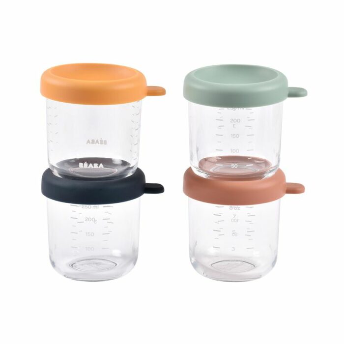 LOT DE 4 PORTIONS VERRE 250 ML (Beaba)