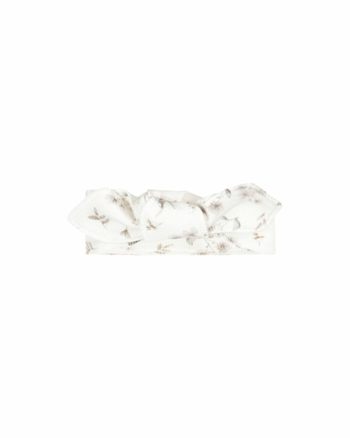 Bandeau floral sarah beige ivory rib (Babystyling)