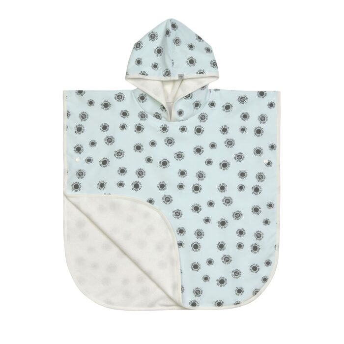 Poncho de plage anti-uv enfants - Soleil, vert écume (Lassig)