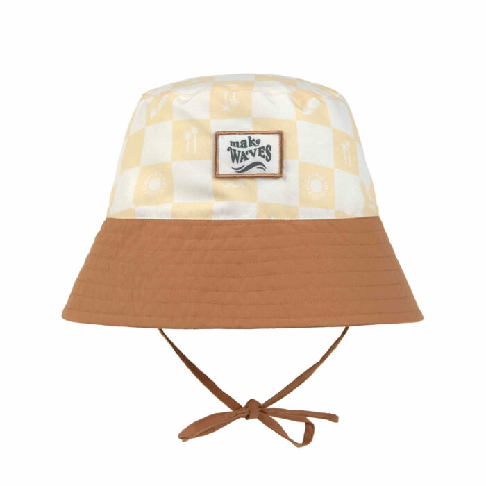 Bob anti-UV enfants, motifs à carreaux vanille/écru (Lassig)