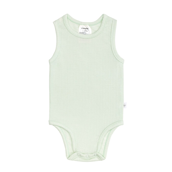 Body bébé sans manches - Côtelée - Menthe (Lassig)