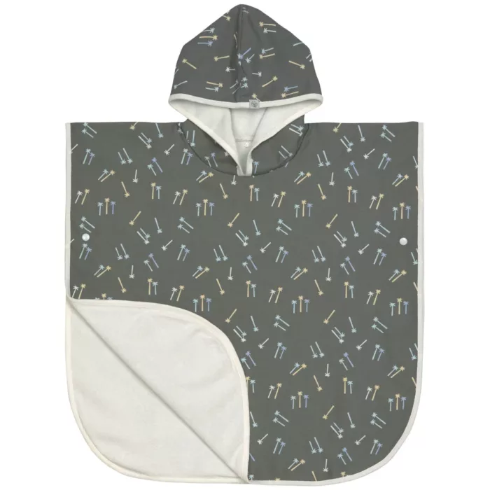 Poncho de plage Palmiers olive foncé (Lassig)
