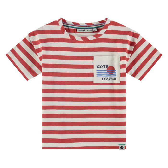 T-shirt Rayures Rouge - Garçon SS25 (Stains Stories)