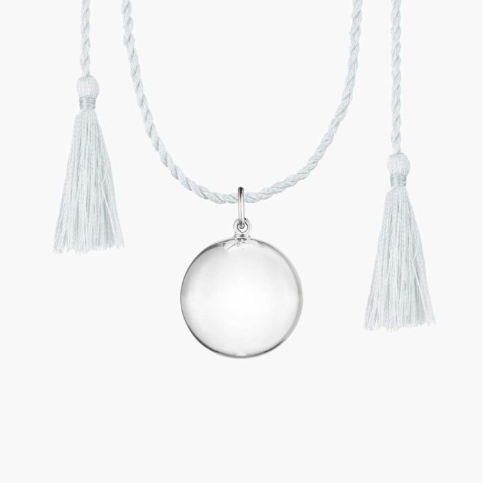 Bola de grossesse - JOY - Argent Cordon de Soie Gris clair (ILADO)